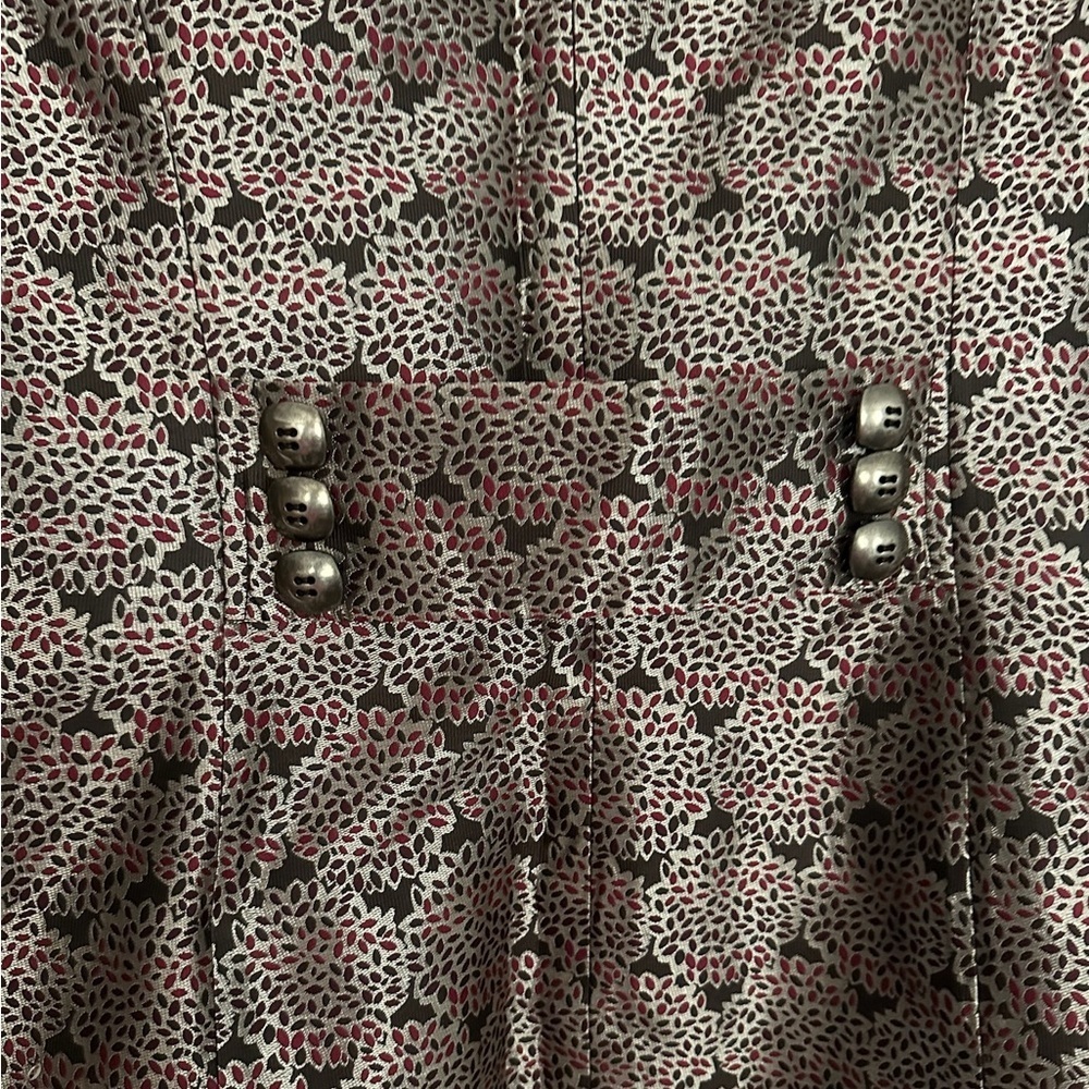 ETCETERA Metallic Printed Button Front Blazer Jacket Size 12 - Picture 8 of 9